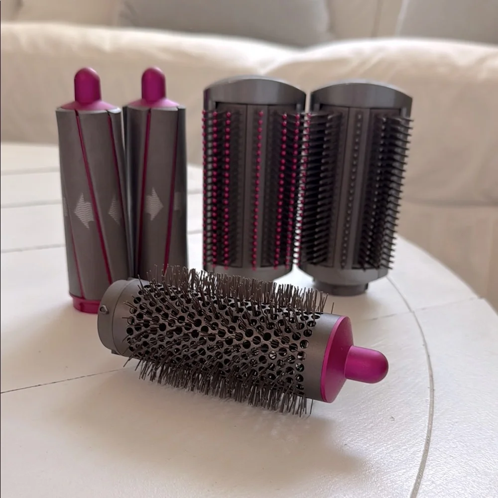 Dyson Gray and Pink Hair Styling Tool Attachments Only